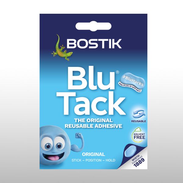 Bostik Blu Tack Grey, Multipurpose Reusable Adhesive, Clean, Safe & Easy to  Use, Non-Toxic, 64g