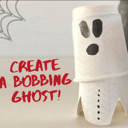 Bostik DIY Singapore Stationery Craft Blu Stik tutorial halloween bobbing ghosts banner
