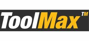 logo van de retailer ToolMax met een zwarte achtergrond en Tool in wit, Max in geel