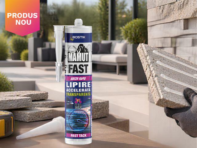 Bostik Mamut Fast Transparent adeziv transparent cu lipire accelerată pentru aplicații de exterior