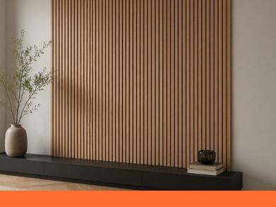 Houten wandpanelen als decoratieve accentmuur