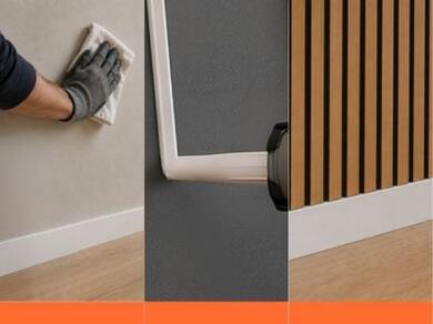 Wand reinigen en lijm aanbrengen voor montage