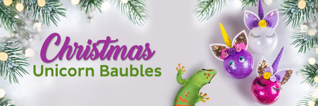 Bostik DIY South Africa Tutorial Christmas Unicorn Baubles banner