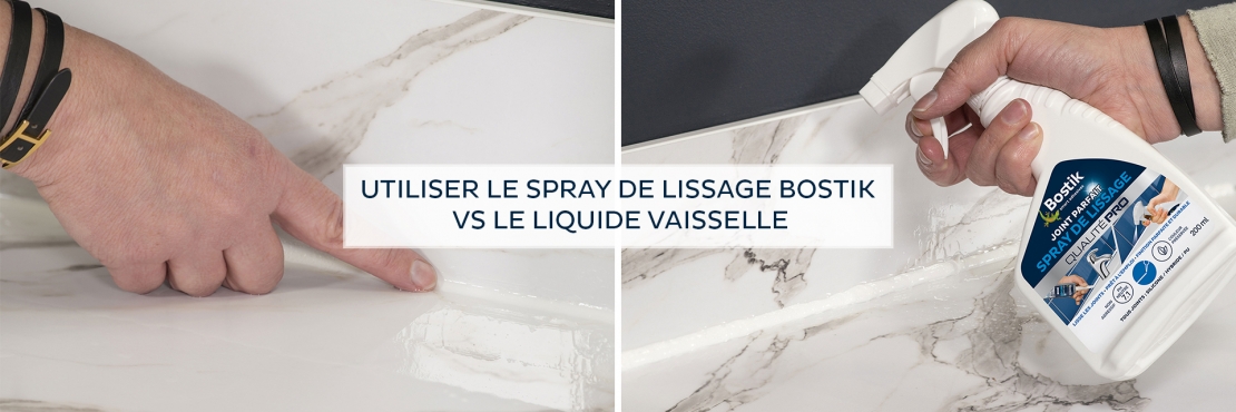 Bostik DIY France tutorial smoothing spray vs dishwashing soap banner image
