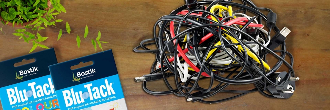Bostik DIY Philippines tutorial How to Organize Your Power Cords with Blu Tack banner image