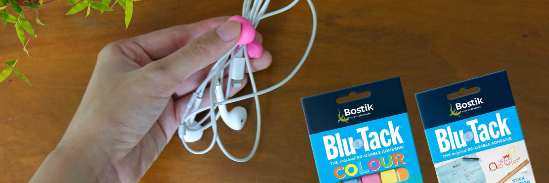 Bostik DIY Hong Kong Tutorial Quick And Easy Way To Organize Your Earphones With Blu Tack Colour Banner Image