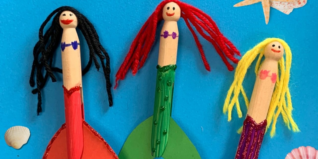 Super easy mermaid craft using wooden clothes pegs | Bostik