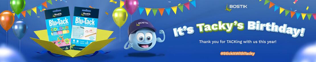 News blu tack celebrating 53 years banner