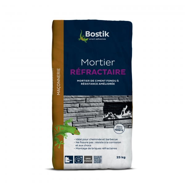 30125152_BOSTIK_MORTIER REFRACTAIRE_Packaging_avant_HD 25 kg