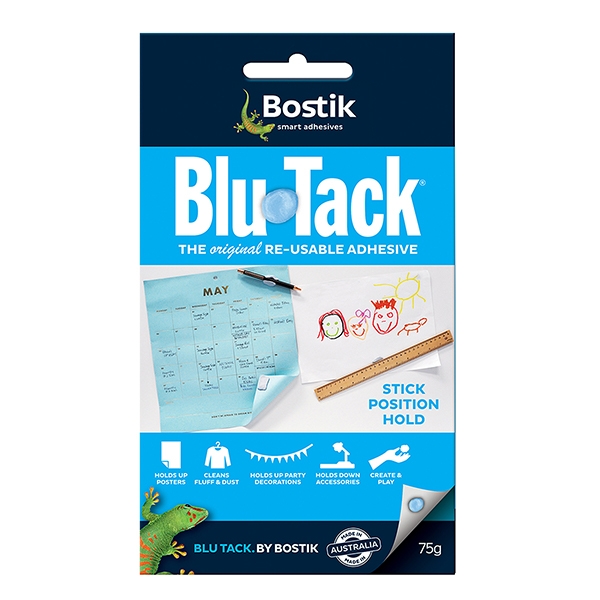 Bostick Blu Tack Original Réutilisable Adhésif Home Office Bleu TAC Pack Use Stick 