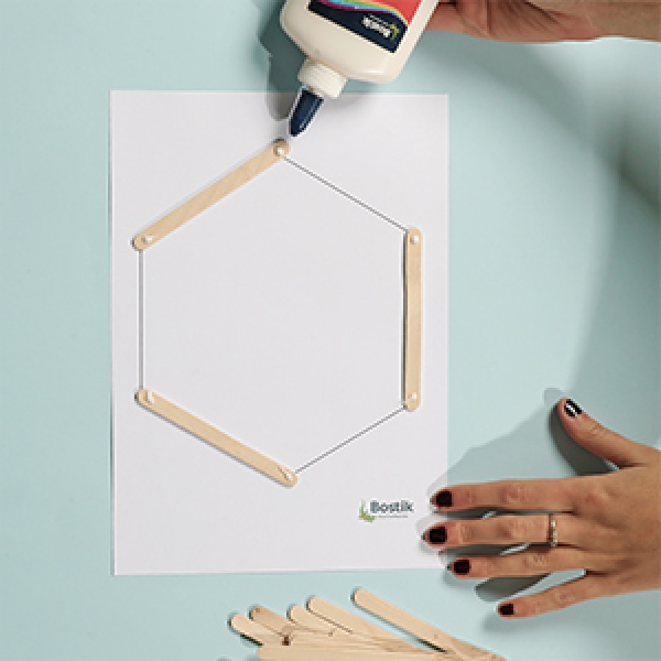 DIY Bostik Indonesia tutorials hexagon shelf project step 1