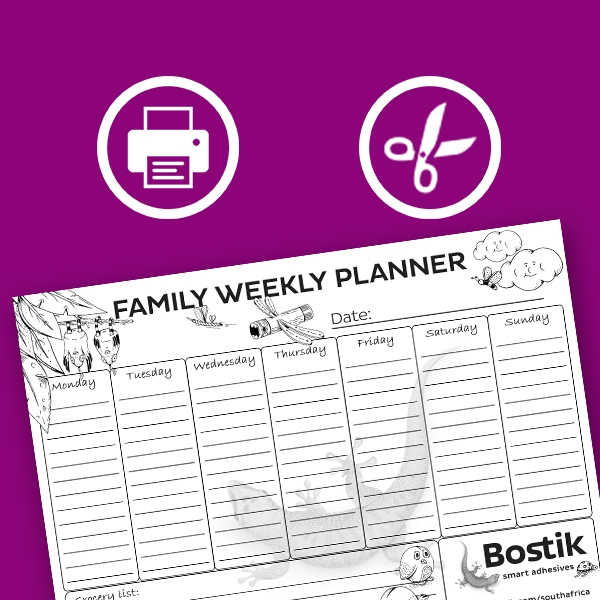 Bostik DIY South Africa Tutorial Weekly Planner step 1