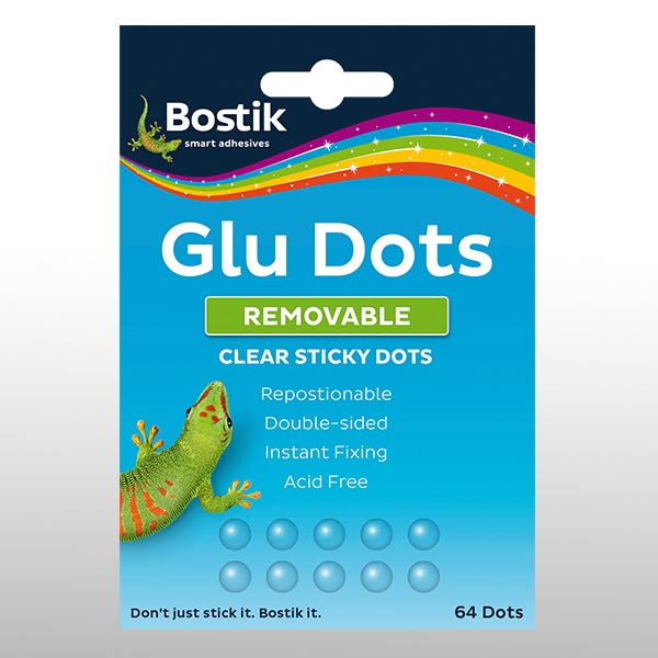 3 x 64 Pack BOSTIK GLU GLUE DOTS Instant Fixing Sticky Removable Tack 192 Dots 