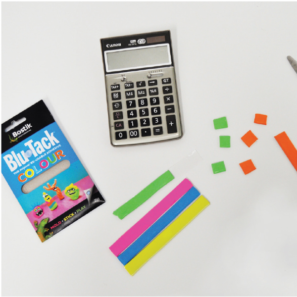 Bostik DIY Hong Kong Tutorial Blu Tack Calculator Step 2