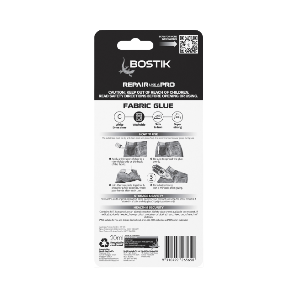 Bostik DIY New Zealand Repair Fabric Glue 2
