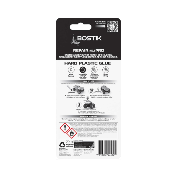 Bostik DIY New Zealand Repair Hard plastics product image