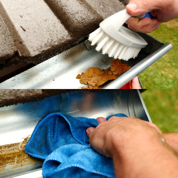 Bostik DIY Moldova Romania Waterstop repara suduri fisurate din jgheab Step 1 600x600