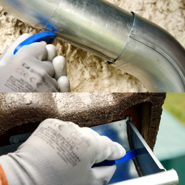 Bostik DIY Moldova Romania Waterstop repara suduri fisurate din jgheab Step 4 600x600