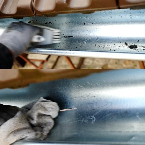 Bostik DIY Moldova Romania repara fisura din jgheab Step 1 600x600