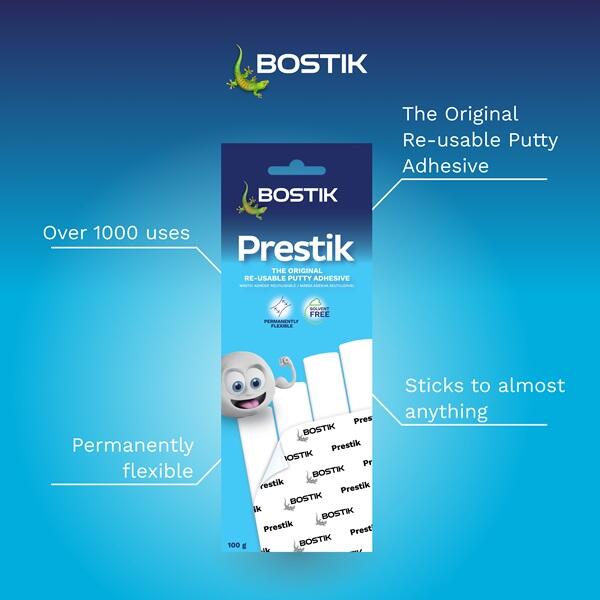 Bostik DIY South Africa Prestik 100g product teaser key benefits