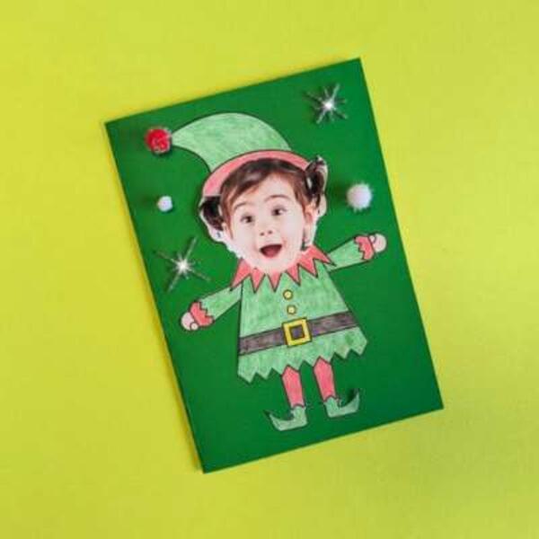 UK ideas elf yourself card craft template 7