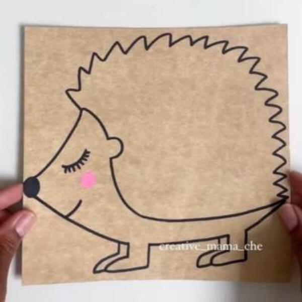 UK ideas inspiration hedgehog leaf craft step 1