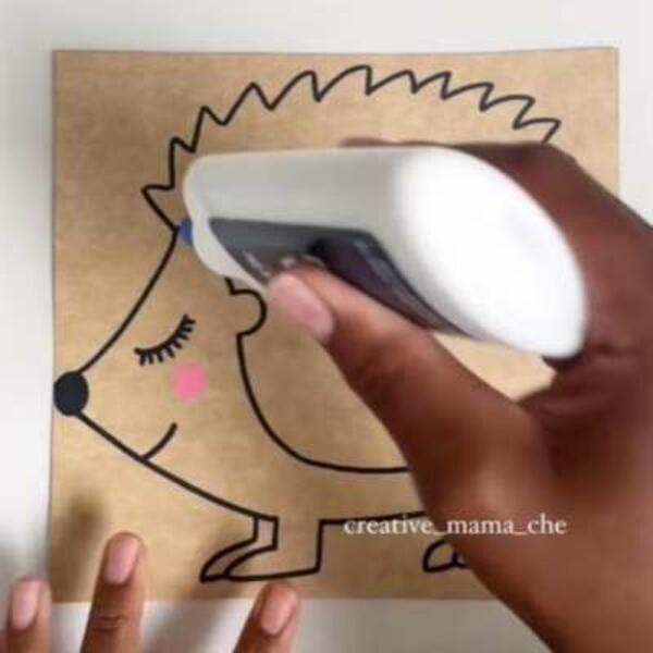 UK ideas inspiration hedgehog leaf craft step 2