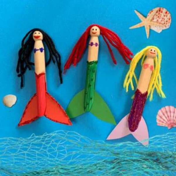 UK ideas mermaid clothes peg craft step 9