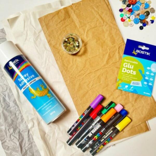 Australia wrapping paper project step 1