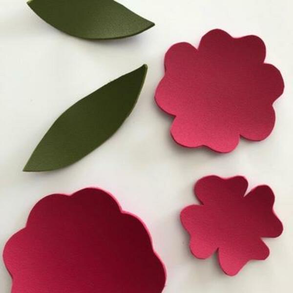 Philippines make leather flower charms Step 1