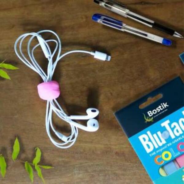 Philippines organize your earphones with Blu tack Step 3