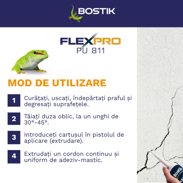 FlexPro PU 811 high-performance polyurethane adhesive and sealant shown in cartridge and sausage pack formats, suitable for bonding and sealing applications.