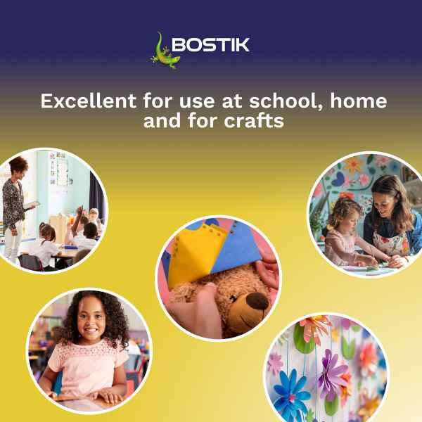 Bostik South Africa Art & Craft Paper Glue ideal for school activities, home crafts, creative projects, and paper decoration applications.