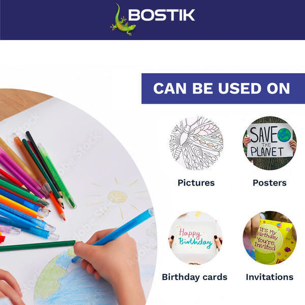 Bostik South Africa Wax Twisters suitable for colouring pictures, creating posters, making birthday cards, designing invitations, and various arts and crafts projects.