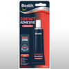Packaging of Bostik Contact Adhesive Clear Glue, 50ml, highlighting its long-lasting bond for wood, leather, and hard plastics.