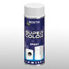 Aerozol Bostik Super Color Epoxy w białej nakrętce; lakier epoksydowy do renowacji sprzętów AGD, z grafiką pralki i lodówki na etykiecie.