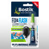 Bostik Fix & Flash blister pack showing the 3g tube of light-activated adhesive with applicator light included, ideal for instant, precise bonding.