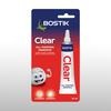 Packaging of Bostik Clear all‑purpose adhesive 25 ml on backing card — strong bond, quick‑drying transparent glue
