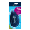 Dark blue Bostik Glu Tape dispenser in packaging, designed for smooth, mess-free adhesive application on photos, gifts, and paper projects.