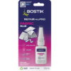 Front view of Bostik Fabric Glue 20ml retail packaging showing bottle, product name, and clothing repair illustrations.
