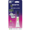 Bostik Soft Plastics Water Resistant Glue 20ml in retail packaging, showing images of an inflatable pink flamingo, a fishing lure, and a rubber ring.