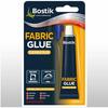 Packaging of Bostik Fabric Glue, 20ml, showcasing its flexible, washable bond for cotton, denim, and leather.