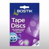 Συσκευασία Bostik Tape Discs με 120 διάφανους κολλητικούς κύκλους, ιδανικούς για καθαρό τελείωμα σε χειροτεχνίες, συσκευασία δώρων και DIY έργα.