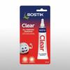 Packaging of Bostik Clear all‑purpose adhesive 25 ml on backing card — strong bond, quick‑drying transparent glue