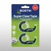 Value pack of Bostik Super Clear Tape — two 18mm x 20m acid-free rolls with dispensers, safe for kids