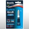 Packaging of Bostik Super Glue Liquid, 3g, showcasing its ultra-strong, fast-setting features with a fine nozzle for precise repairs.
