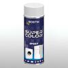 Aerozol Bostik Super Color Epoxy w białej nakrętce; lakier epoksydowy do renowacji sprzętów AGD, z grafiką pralki i lodówki na etykiecie.
