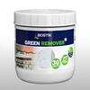 Packaging of Bostik Green Remover featuring 30 tablets for cleaning up to 120m².