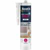 Cartouche Joint Parfait Déco Express blanc Bostik, mastic acrylique pour finitions murales, prêt à peindre immédiatement et idéal pour plinthes et moulures.