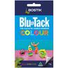 Front view of Bostik Blu Tack Colour pack, featuring colourful characters made from Blu Tack.